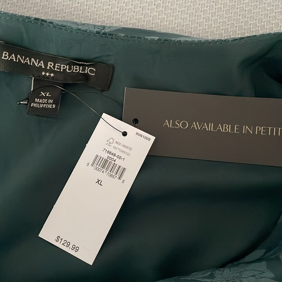 New Banana Republic Factory Green Jaquard Patterned Midi Dress Size XL - Picture 3 of 8